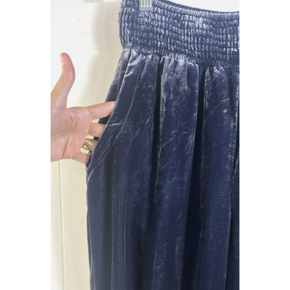 Anthropologie Gloria Velvet Slouchy Harem Jogger Pants Gray Blue Boho Size XS - Picture 6 of 11